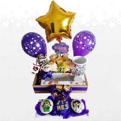 Cupcakes popayan caja de madera decorada con 3 cupcakes mug y peluche 
