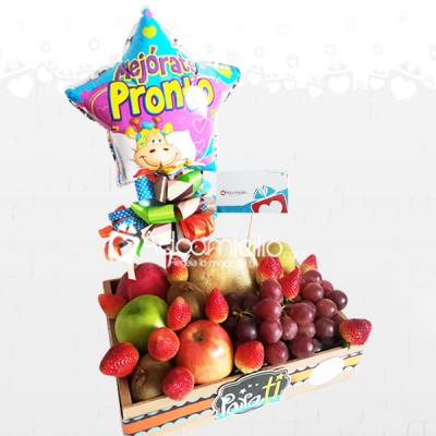 Regalos domicilio en popayan Ancheta de frutas en caja de madera 