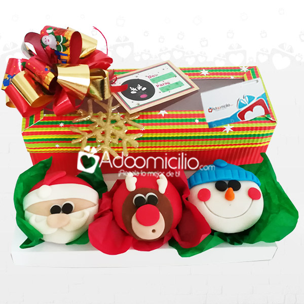 Cupcakes de navidad a domicilio en Popayan 3 cupcakes de navidad en caja regalo