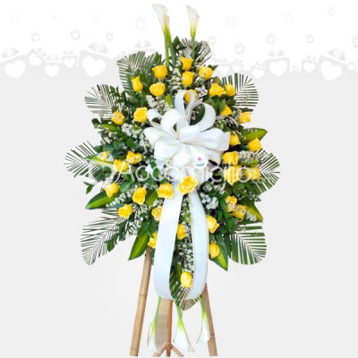 Arreglo Fúnebre Con Rosas Amarillas A Domicilio En Bucaramanga 