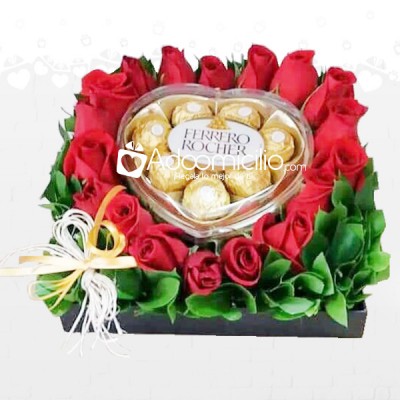 Flores Para San Valentin Rosas y Chocolates en Corazón A Domicilio En Cali