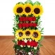 Arreglos Florales A Domicilio En Cali Fila De Rosas Y Girasoles