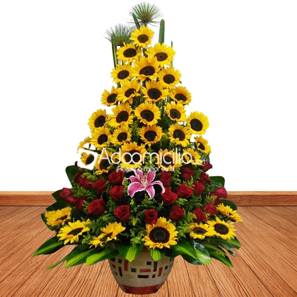  Arreglos Florales En Cali Arbolito De Girasoles Y Rosas