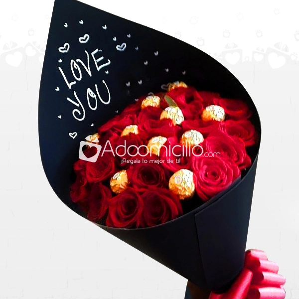 Bouquet Rosas I Love You Con Chocolates A Domicilio En Cali