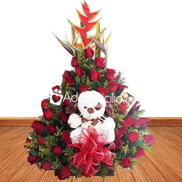 Rosas Y Peluche Con Amor A Domicilio En Cali 