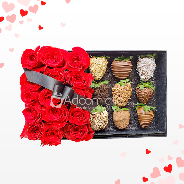 Fresas Con Chocolate o Brownies Y Rosas Regalos De Amor Y Amistad En Pereira A Domicilio