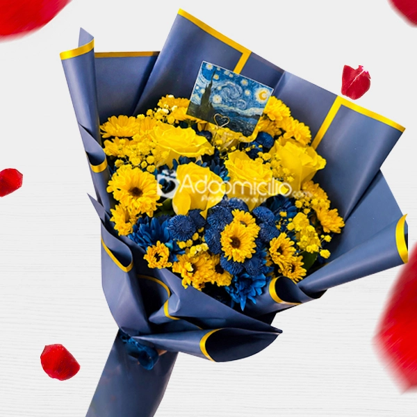 Bouquet Con Temática De La Noche Estrellada A Domicilio En Pereira Pedido Con Un Día De Anticipación 