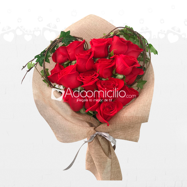 Corazón Bouquet De Rosas En Barranquilla A Domicilio