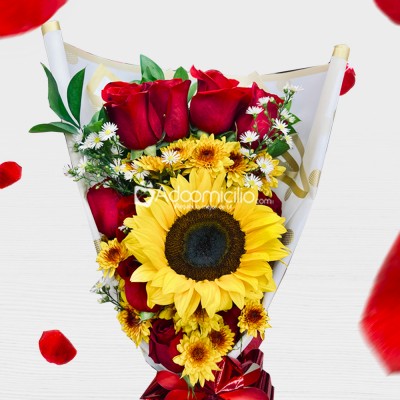 Girasol Y Rosas Para San Valentín A Domicilio En Barranquilla Pedido Con Un Día De Anticipación 