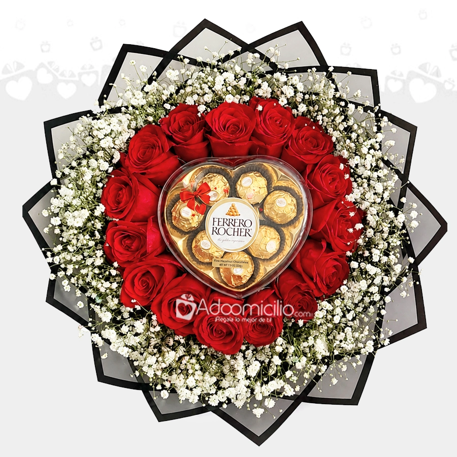 Bouquet Con Rosas Y Chocolates A Domicilio En Barranquilla 