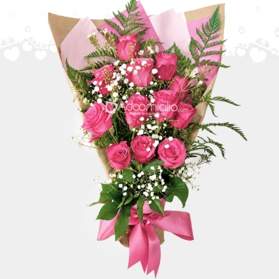 Bouquet De Rosas Rosadas A Domicilio En Barranquilla 