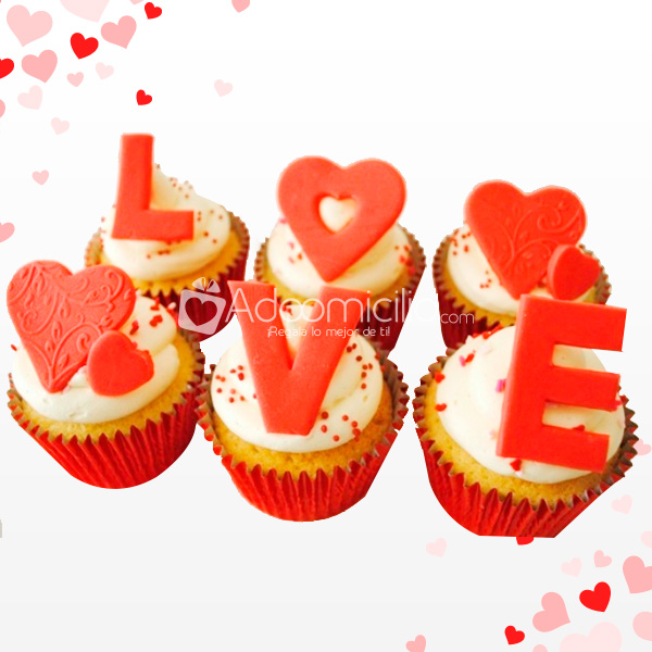 Love Cupcakes x 6 Regalos De Amor Y Amistad A Domicilio En Cartagena Pedido Con Un Dia De Anticipación