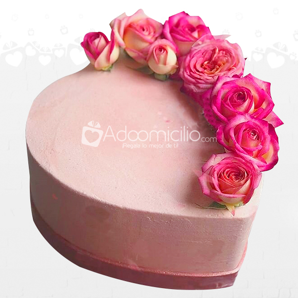 Amor Y Amistad Torta Corazón De Libra Decorada Con Flores Naturales Pedido Con Un Dia pastel con flores naturales Amor Y Amistad Torta Corazón De Libra Decorada Con Flores Naturales Pedido Con Un Dia