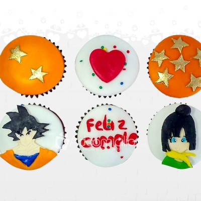 Dragón Ball Cupcakes Personalizados x 6 A Domicilio En Cartagena Pedido Con Un Dia De Anticipación