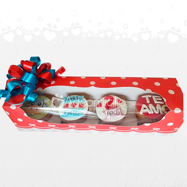 Cupcakes Personalizados Regalos De Amor Estuche x 4 A Domicilio En Armenia