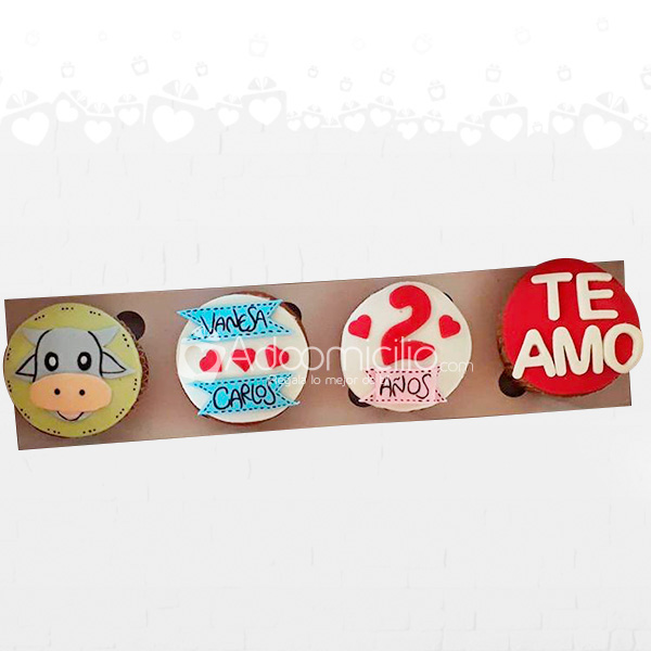 Cupcakes Personalizados Regalos De Amor Estuche x 4 A Domicilio En Armenia