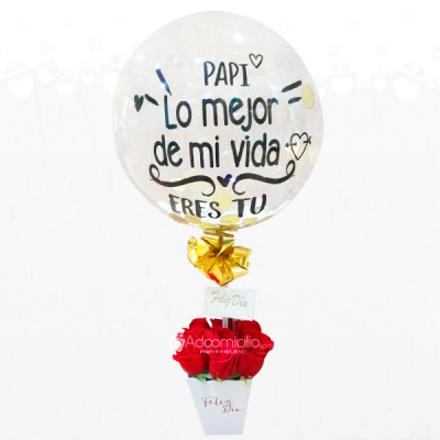 Regalos De Amor Caja De Rosas Y Globo Burbuja Personalizado Pedido Con Un Dia De Anticipación A Domicilio En Bucaramanga