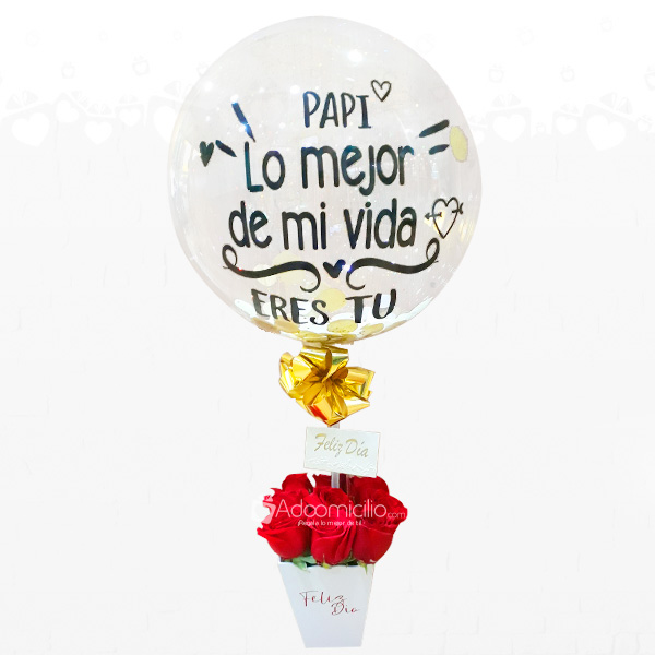 Regalos De Amor Caja De Rosas Y Globo Burbuja Personalizado Pedido Con Un Dia De Anticipación A Domicilio En Bucaramanga