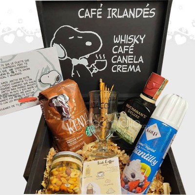 Caja especial Cafe irlandes y  Buchanans Regalos para el dia del padre