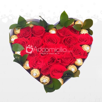 Caja De Rosas Con Chocolates Para Enamorar Regalos A Domicilio En Bogotá