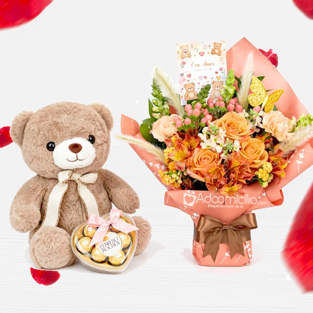 Flores Y Peluche Para Amor Y Amistad A Domicilio En Bogotá Pedido Con Un Día De Anticipación  