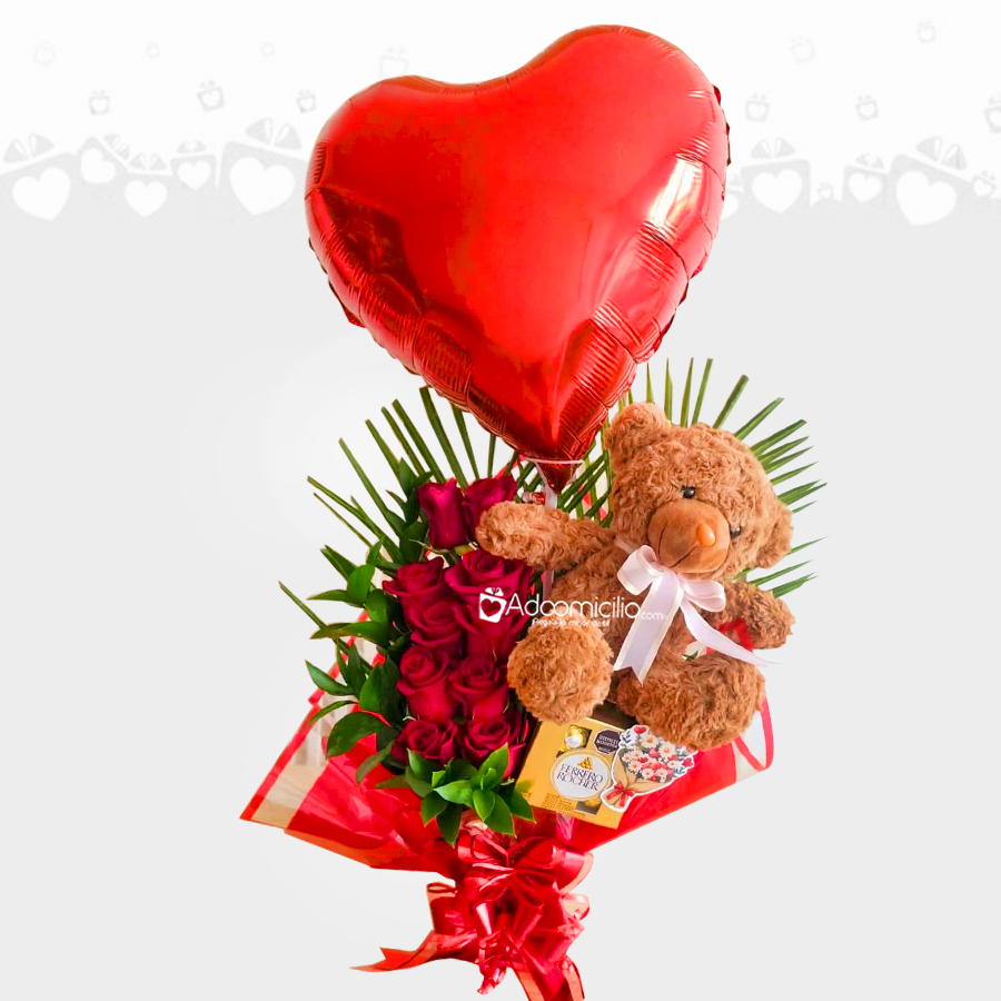 Peluche Y Flores Para El Día De Amor Y Amistad A Domicilio En Bogotá Pedido Con Un Día De Anticipación 