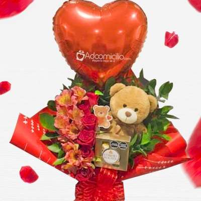 Peluche Y Flores Para El Día De Amor Y Amistad A Domicilio En Bogotá Pedido Con Un Día De Anticipación 