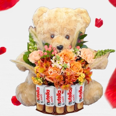 Regalo Para Amor Y Amistad Con Peluche Y Flores A Domicilio En Bogotá Pedido Con Un Día De Anticipación 