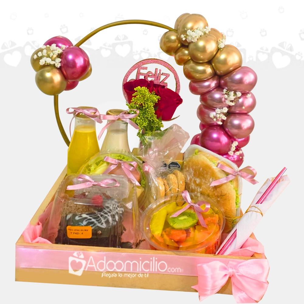 Desayuno Sorpresa Para El Día De La Mujer Con Flores A Domicilio En Manizales Pedido Con Un Día De Anticipación 