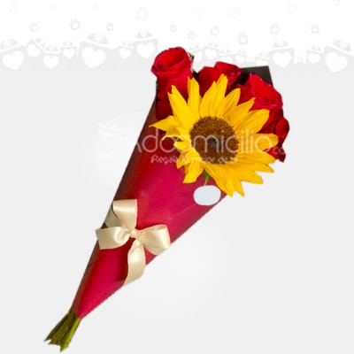 Bouquet De Rosas Y Girasol A Domicilio En Armenia 