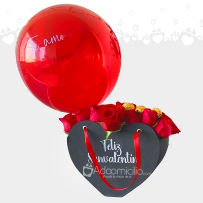 Corazon Con Rosas y Globo a Domicilio Armenia Pedido Con Un Dia De Anticipación 