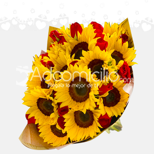 Bouquet De Girasoles Y Rosas A Domicilio Em Armenia Pedido Con Un Día De Anticipación