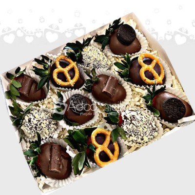 Regalo de fresas con chocolate en Mexico  X12 Unidades