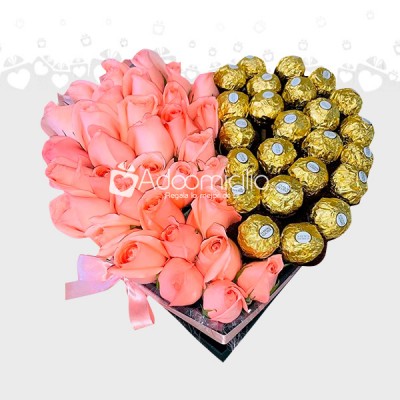 Corazón Mágico rosas Con chocolates Regalo dia de la Madre en Barranquilla  