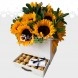 Arreglo Floral de Girasoles Especiales Regalo para dia de la madre