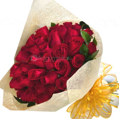 Florero samaritano de 24 rosas rojas 