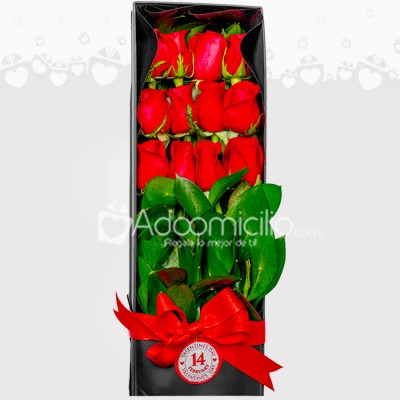 12 Rosas En Caja Premium San Valentín a Domicilio Medellín 