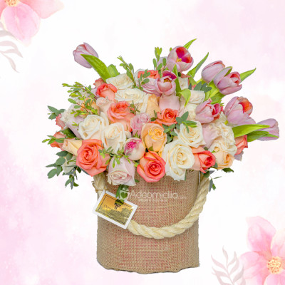 Rosas Y Tulipanes Para El Día De La Madre A Domicilio En Medellín Pedido Con Un Día De Anticipación 