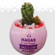 Suculenta o cactus con matera personalizada día de la mujer a domicilio Bogotá pedido con 1 día de anticipacion
