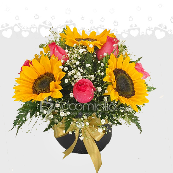 Hermoso Arreglo Floral con girasoles Regalo día de la mujer