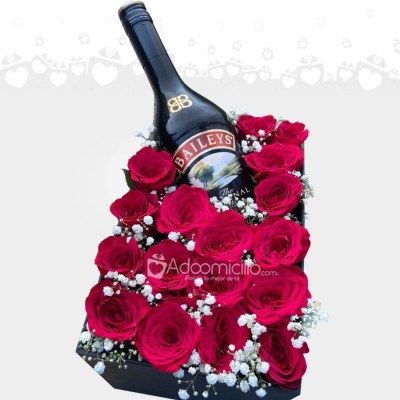Regalo Para El Día De La Mujer Con Rosas Y Baileys A Domicilio En Bogotá Pedido Con Un Día De Anticipación 