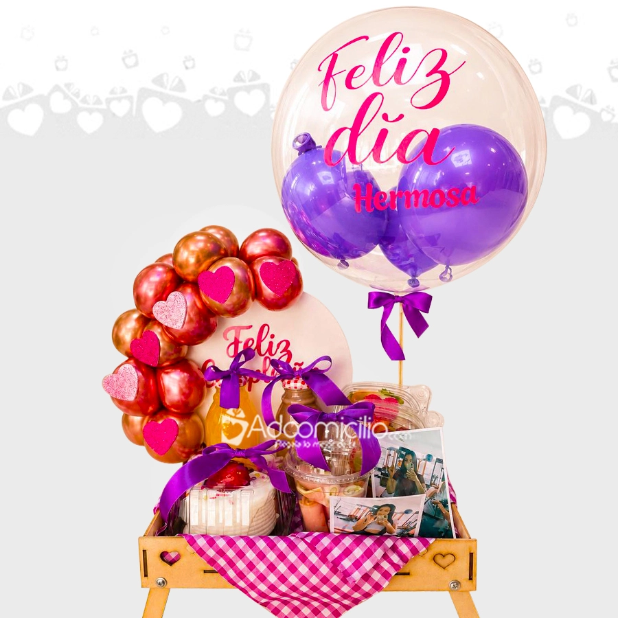 Desayuno Sorpresa Con Globos Para Mujer A Domicilio En Bogotá Pedido Con Un Día De Anticipación 