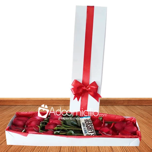 Arreglos Florales A Domicilio En Cali Caja x12 rosas Rojas Y Chocolate
